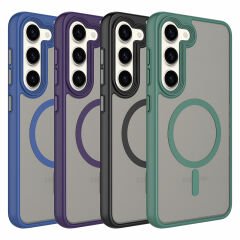 Samsung Galaxy S23 Kılıf Mat Arka Yüzey Wireless Şarj Özellikli Flet Magsafe Kapak