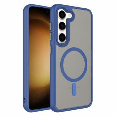 Samsung Galaxy S23 Kılıf Mat Arka Yüzey Wireless Şarj Özellikli Flet Magsafe Kapak