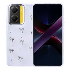 Xiaomi Poco X7 Pro Kılıf Airbag Tasarımlı Simli Şeffaf Kutup Kapak