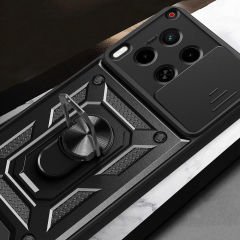 Tecno Camon 30 Kılıf Magnetik Standlı Kamera Korumalı Sürgülü Vega Kapak