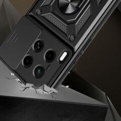 Tecno Camon 30 Kılıf Magnetik Standlı Kamera Korumalı Sürgülü Vega Kapak