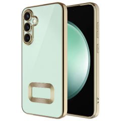Samsung Galaxy A26 Logo Gösteren Parlak Kenarlı Kamera Lens Korumalı Şeffaf Omega Silikon Kapak