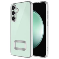 Samsung Galaxy A26 Logo Gösteren Parlak Kenarlı Kamera Lens Korumalı Şeffaf Omega Silikon Kapak
