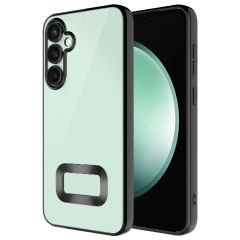 Samsung Galaxy A26 Logo Gösteren Parlak Kenarlı Kamera Lens Korumalı Şeffaf Omega Silikon Kapak