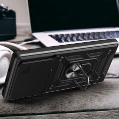 Xiaomi Redmi 13 4G Kılıf Magnetik Standlı Kamera Korumalı Sürgülü Vega Kapak