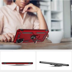 Samsung Galaxy A31 Kılıf Vega Tank Sert Yüzüklü Standlı Zırh Koruma Kapak