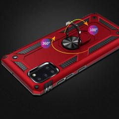 Samsung Galaxy A31 Kılıf Vega Tank Sert Yüzüklü Standlı Zırh Koruma Kapak