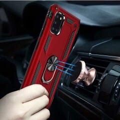 Samsung Galaxy A31 Kılıf Vega Tank Sert Yüzüklü Standlı Zırh Koruma Kapak