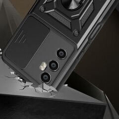 Realme C65 4G Kılıf Magnetik Standlı Kamera Korumalı Sürgülü Vega Kapak