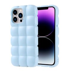 iPhone 14 Pro Max Kılıf Parlak Esnek Silikon Dom Dom Kapak