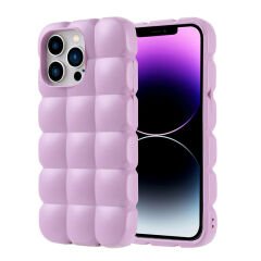 iPhone 14 Pro Max Kılıf Parlak Esnek Silikon Dom Dom Kapak