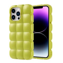 iPhone 14 Pro Max Kılıf Parlak Esnek Silikon Dom Dom Kapak