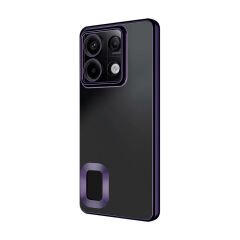 Xiaomi Redmi Note 13 Pro 4G Kılıf Tek Kamera Çerçeveli Logo Gösteren Omega Kapak