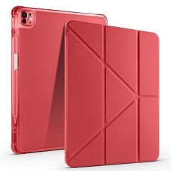 Apple iPad Air 13 2024 Kılıf Tri Folding Kalem Bölmeli Standlı Kılıf
