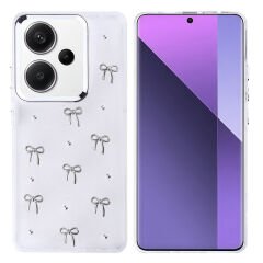 Xiaomi Redmi Note 13 Pro Plus 5G Kılıf Airbag Tasarımlı Simli Şeffaf Kutup Kapak