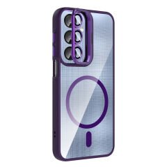 Samsung Galaxy A25 Kılıf Standlı ve Kamera Lens Hediyeli Kablosuz Şarj Özellikli Etro Kapak