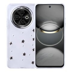 Tecno Spark 30C Kılıf Airbag Tasarımlı Simli Şeffaf Kutup Kapak