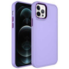 iPhone 14 Pro Kılıf Metal Çerçeve ve Buton Tasarımlı Sert Botox Kapak