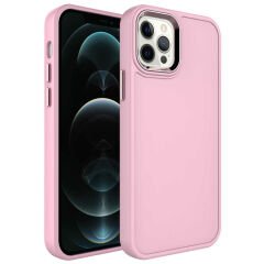 iPhone 14 Pro Kılıf Metal Çerçeve ve Buton Tasarımlı Sert Botox Kapak