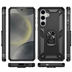 Samsung Galaxy S24 Plus Kılıf Vega Tank Sert Yüzüklü Standlı Zırh Koruma Kapak