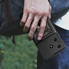 Tecno Spark 10C Kılıf Magnetik Standlı Kamera Korumalı Sürgülü Vega Kapak