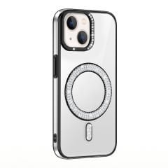 iPhone 14 Kılıf Pırlanta Taş Tasarımlı Kablosuz Şarj Özellikli Karetta Silikon Kapak