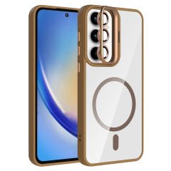 Samsung Galaxy A35 Kılıf Standlı ve Kamera Lens Hediyeli Kablosuz Şarj Özellikli Etro Kapak