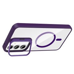 Samsung Galaxy A35 Kılıf Standlı ve Kamera Lens Hediyeli Kablosuz Şarj Özellikli Etro Kapak