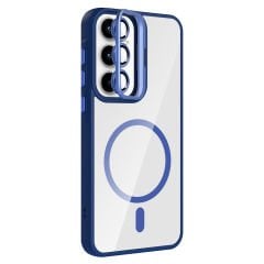 Samsung Galaxy A35 Kılıf Standlı ve Kamera Lens Hediyeli Kablosuz Şarj Özellikli Etro Kapak