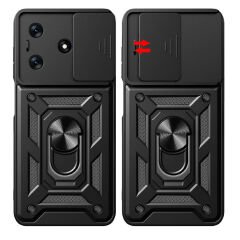 Tecno Spark 10 4G Kılıf Magnetik Standlı Kamera Korumalı Sürgülü Vega Kapak Kılıf