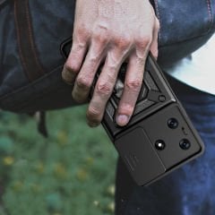 Tecno Spark 10 4G Kılıf Magnetik Standlı Kamera Korumalı Sürgülü Vega Kapak Kılıf