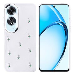 Oppo A60 Kılıf Airbag Tasarımlı Simli Şeffaf Kutup Kapak