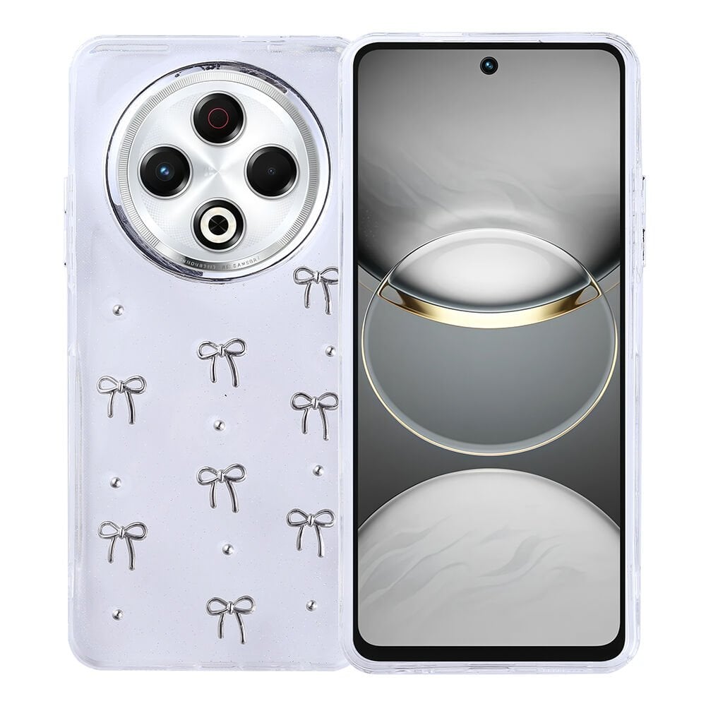 Tecno Spark 30 Kılıf Airbag Tasarımlı Simli Şeffaf Kutup Kapak