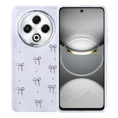 Tecno Spark 30 Kılıf Airbag Tasarımlı Simli Şeffaf Kutup Kapak