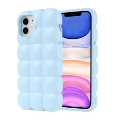 iPhone 11 Kılıf Parlak Esnek Silikon Dom Dom Kapak
