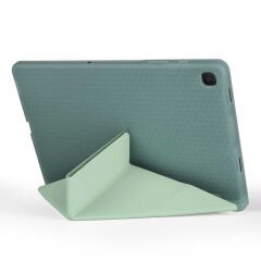 Samsung Galaxy Tab A7 10.4 T500 2020 Kılıf Tri Folding Kalem Bölmeli Standlı Kılıf