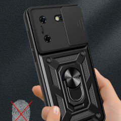 Tecno Pova 5 Kılıf Magnetik Standlı Kamera Korumalı Sürgülü Vega Kapak