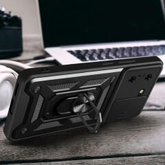 Tecno Pova 5 Kılıf Magnetik Standlı Kamera Korumalı Sürgülü Vega Kapak