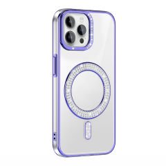 iPhone 12 Pro Kılıf Pırlanta Taş Tasarımlı Kablosuz Şarj Özellikli Karetta Silikon Kapak