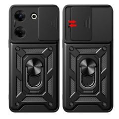 Tecno Camon 20 Pro 5G Kılıf Magnetik Standlı Kamera Korumalı Sürgülü Vega Kapak Kılıf