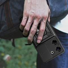 Tecno Camon 20 Pro 5G Kılıf Magnetik Standlı Kamera Korumalı Sürgülü Vega Kapak Kılıf