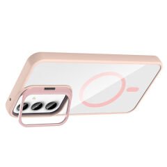 Samsung Galaxy A55 Kılıf Standlı ve Kamera Lens Hediyeli Kablosuz Şarj Özellikli Etro Kapak