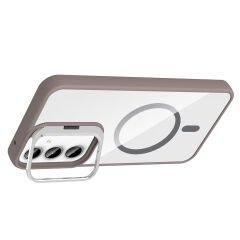 Samsung Galaxy A55 Kılıf Standlı ve Kamera Lens Hediyeli Kablosuz Şarj Özellikli Etro Kapak