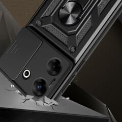 Tecno Camon 20 Pro 4G Kılıf Magnetik Standlı Kamera Korumalı Sürgülü Vega Kapak Kılıf