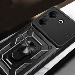 Tecno Camon 20 Pro 4G Kılıf Magnetik Standlı Kamera Korumalı Sürgülü Vega Kapak Kılıf