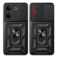 Tecno Camon 20 Kılıf Magnetik Standlı Kamera Korumalı Sürgülü Vega Kapak