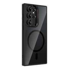 Samsung Galaxy S22 Ultra Kılıf Standlı ve Kamera Lens Hediyeli Kablosuz Şarj Özellikli Etro Kapak