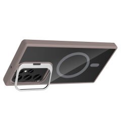 Samsung Galaxy S22 Ultra Kılıf Standlı ve Kamera Lens Hediyeli Kablosuz Şarj Özellikli Etro Kapak