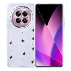 İnfinix Zero 40 5G Kılıf Airbag Tasarımlı Simli Şeffaf Kutup Kapak