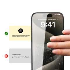 iPhone 15 Rika Premium Hayalet Privacy Temperli Cam Ekran Koruyucu